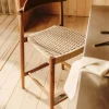 Kave Home Barstoel Nina Massief Walnoot Acaciahout Beige Touw