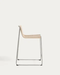 Kave Home Barstoel Tavari Touw RVS Beige