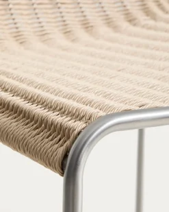 Kave Home Barstoel Tavari Touw RVS Beige