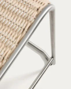 Kave Home Barstoel Tavari Touw RVS Beige