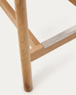 Kave Home Barstoel Yalia Eikenhout Naturel Met Rugleuning 65cm