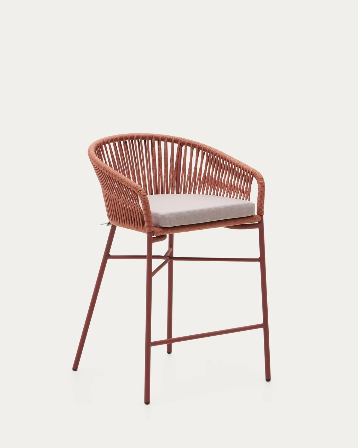 Kave Home Barstoel Yanet Terracotta Touw