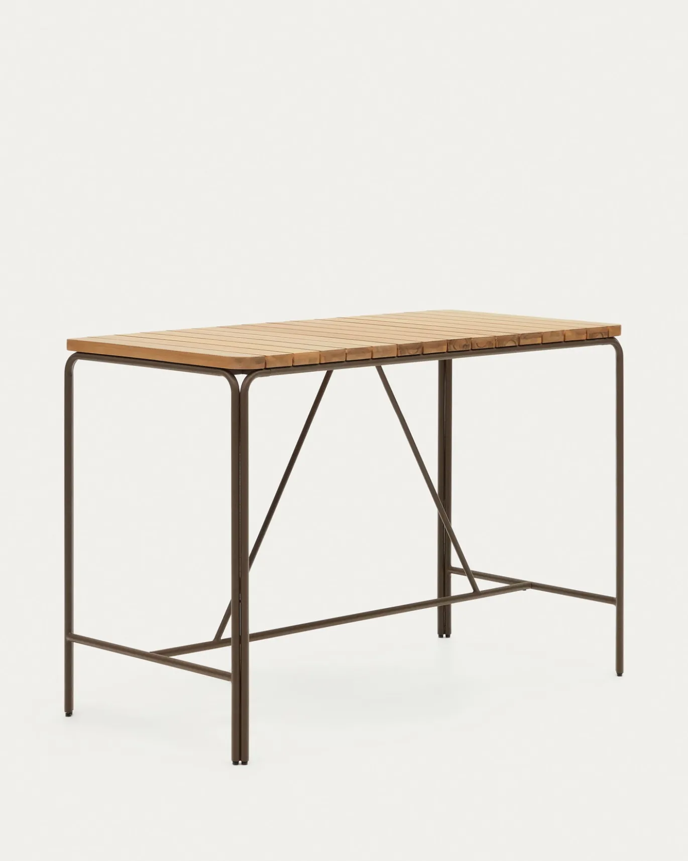 Kave Home Bartafel Salguer Acaciahout en Bruin Staal 140x70cm