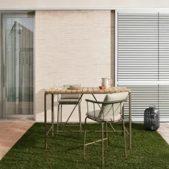 Kave Home Bartafel Salguer Acaciahout en Bruin Staal 140x70cm