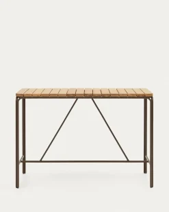 Kave Home Bartafel Salguer Acaciahout en Bruin Staal 140x70cm