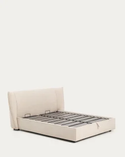 Kave Home Bed Arvian Chenille Beige 160x200cm