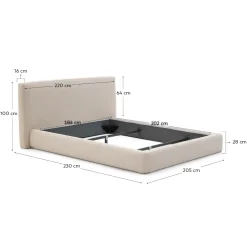 Kave Home Bed Blok Beige 180x200cm