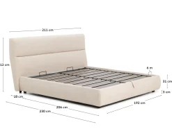 Kave Home Bed Dafra Chenille Beige 180x200cm