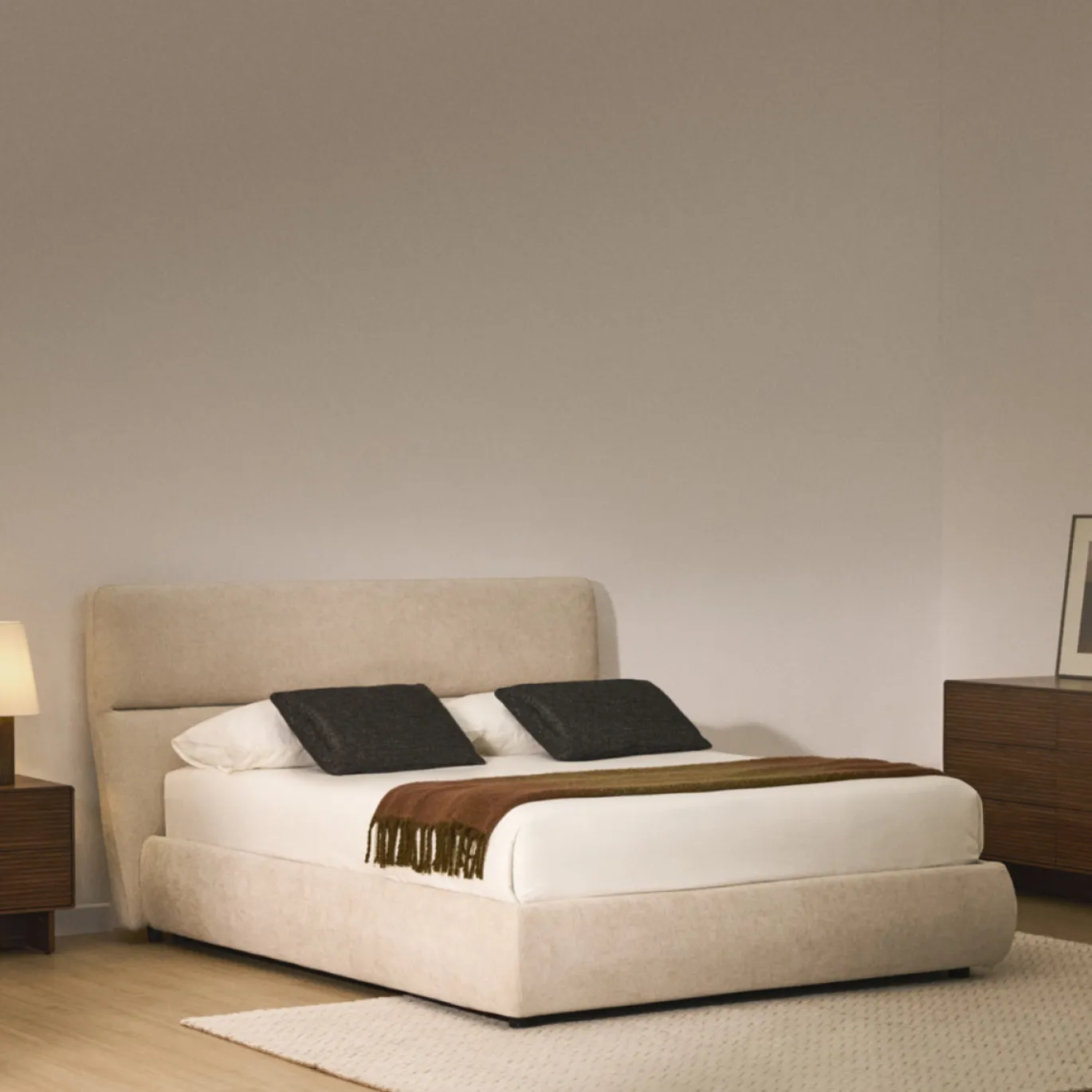 Kave Home Bed Dafra Chenille Beige 180x200cm