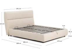 Kave Home Bed Dafra Chenille Beige 160x200cm