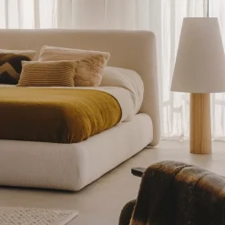 Kave Home Bedframe Martina Off White Bouclé 90x200cm