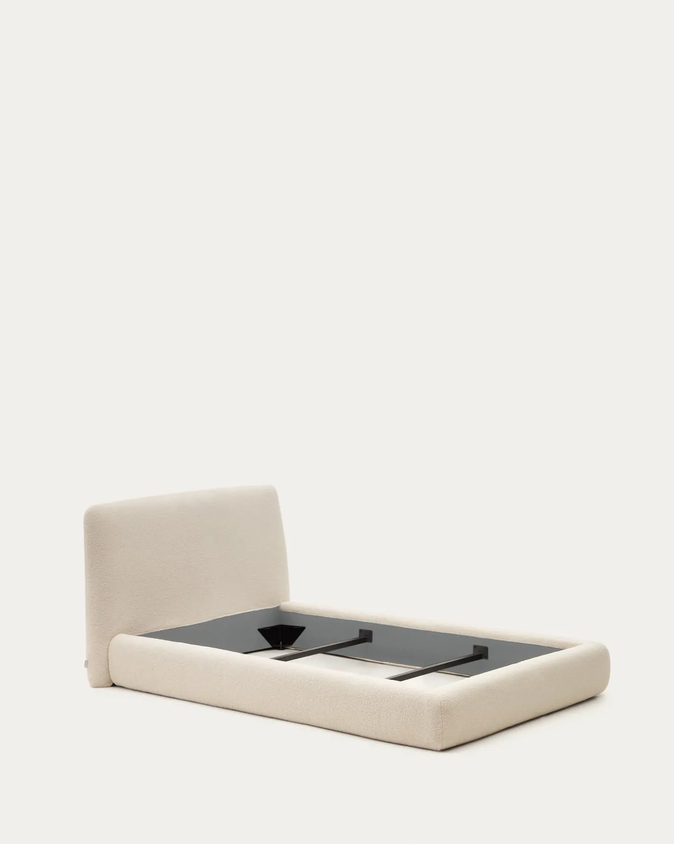 Kave Home Bedframe Martina Off White Bouclé 90x200cm