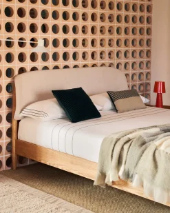 Kave Home Bedframe Octavia Wit/Naturel 160x200cm