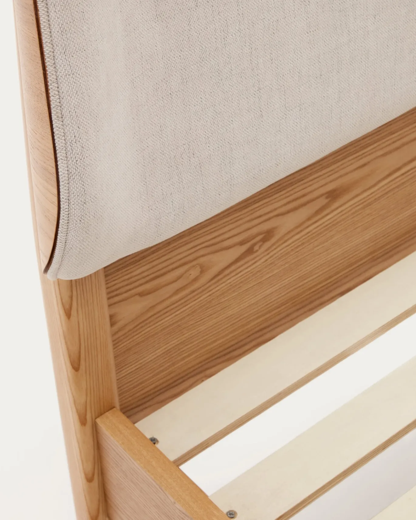 Kave Home Bedframe Octavia Wit/Naturel 160x200cm