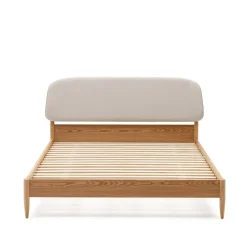 Kave Home Bedframe Octavia Wit/Naturel 160x200cm
