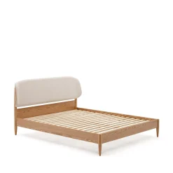 Kave Home Bedframe Octavia Wit/Naturel 160x200cm