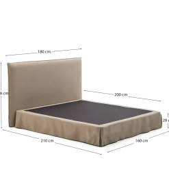 Kave Home Bed Jaira Taupe 160x200cm