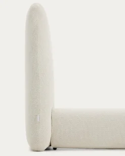 Kave Home Bed Martina met Afneembare Hoes Ecru Chenille voor Matras 180x200cm