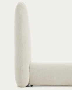 Kave Home Bed Martina met Afneembare Hoes Ecru Chenille voor Matras 160x200cm