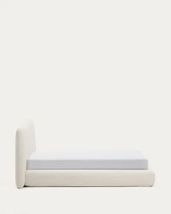 Kave Home Bed Martina met Afneembare Hoes Ecru Chenille voor Matras 160x200cm