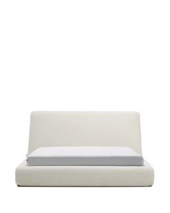 Kave Home Bed Martina met Afneembare Hoes Ecru Chenille voor Matras 160x200cm