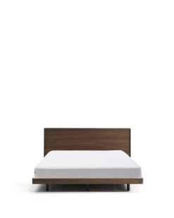 Kave Home Bed Norlen Walnootfineer Bruin en Led-licht voor Matras 160x200cm