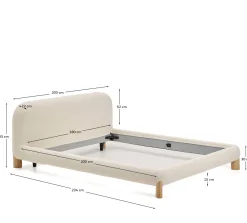 Kave Home Bed Odina Bouclé Ecru 180x200cm