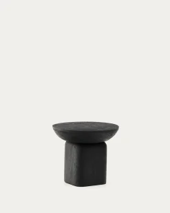 Kave Home Bijzettafel Ambra Acaciahout Zwart Ø50cm