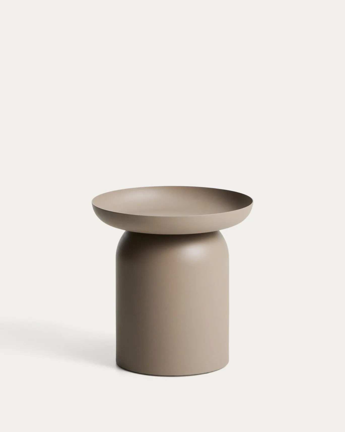 Kave Home Bijzettafel Arcola Aluminium Taupe Ø45cm