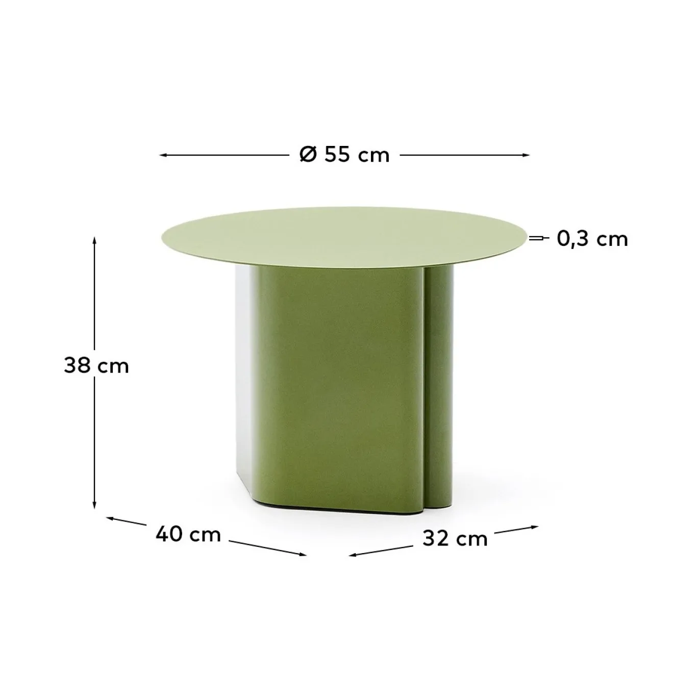 Kave Home Bijzettafel Arvin Groen Ø55cm