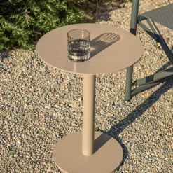Kave Home Bijzettafel Asinara Aluminium Beige Ø40cm