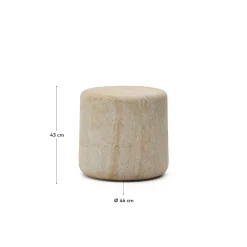 Kave Home Bijzettafel Drasi Outdoor Travertinlook Ø46cm