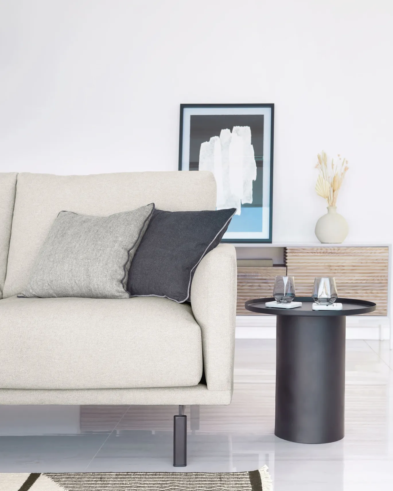 Kave Home Bijzettafel Fleksa Rond Zwart Metaal Ø45cm