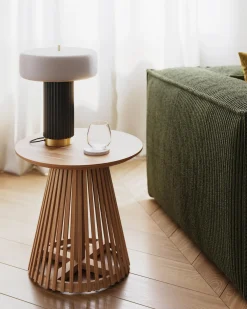 Kave Home Bijzettafel Jeanette Teak Ø50cm