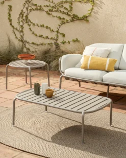 Kave Home Bijzettafel Joncols Outdoor Aluminium Taupe Ø60cm