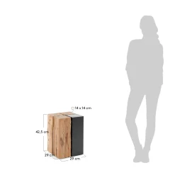 Kave Home Bijzettafel Kwango Massief Teakhout en Metaal 29x29cm