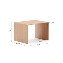 Kave Home Bijzettafel Litto Natuurlijk Afgewerkt Eikenfineer 55x40cm