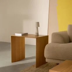 Kave Home Bijzettafel Litto Natuurlijk Afgewerkt Eikenfineer 55x40cm
