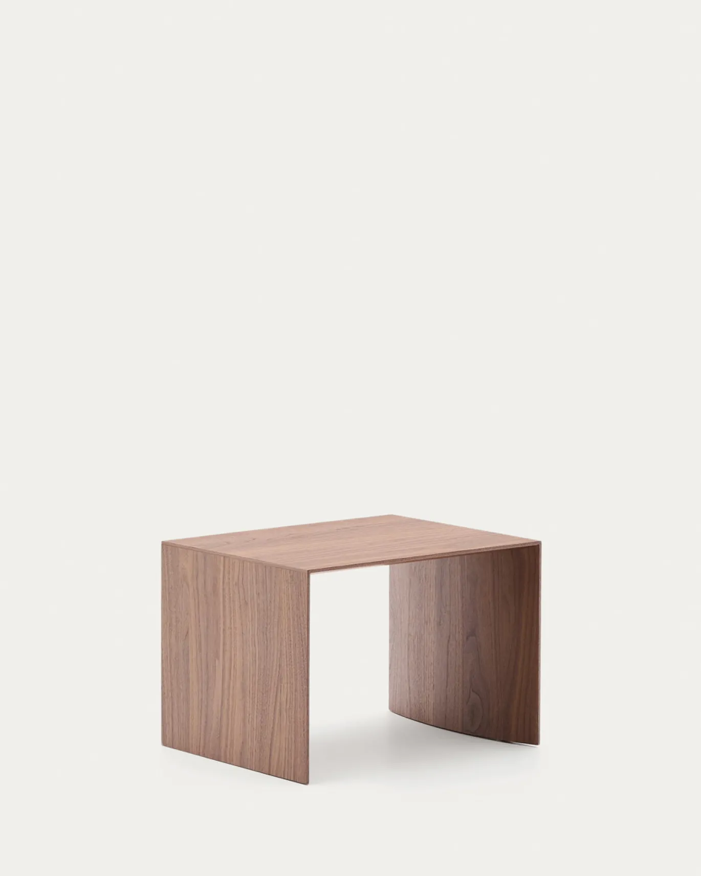 Kave Home Bijzettafel Litto Natuurlijk Afgewerkt Walnootfineer 55x40cm