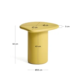 Kave Home Bijzettafel Macarella Cement Geel 48x47cm