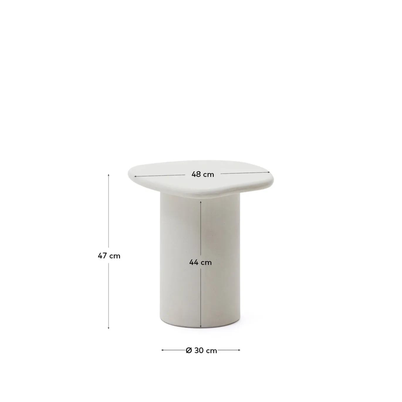 Kave Home Bijzettafel Macarella Wit Cement 48x47cm