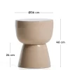 Kave Home Bijzettafel Mesquida Outdoor Keramiek Beige Ø35cm