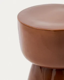 Kave Home Bijzettafel Mesquida Outdoor Keramiek Terracotta Ø35cm