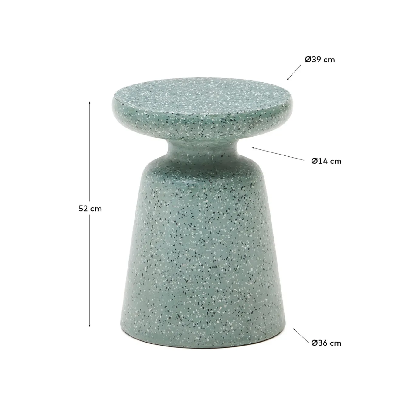 Kave Home Bijzettafel Mesquida Outdoor Groen Terrazzo Ø39cm