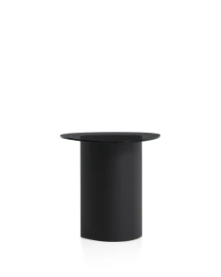 Kave Home Bijzettafel Olir Glas Metaal Zwart 48cm