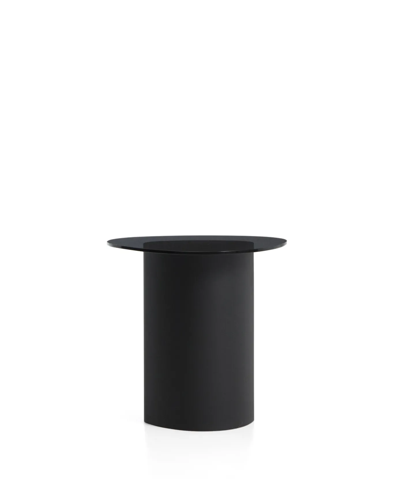Kave Home Bijzettafel Olir Glas Metaal Zwart 48cm