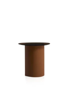 Kave Home Bijzettafel Olir Glas Metaal Bruin 48cm