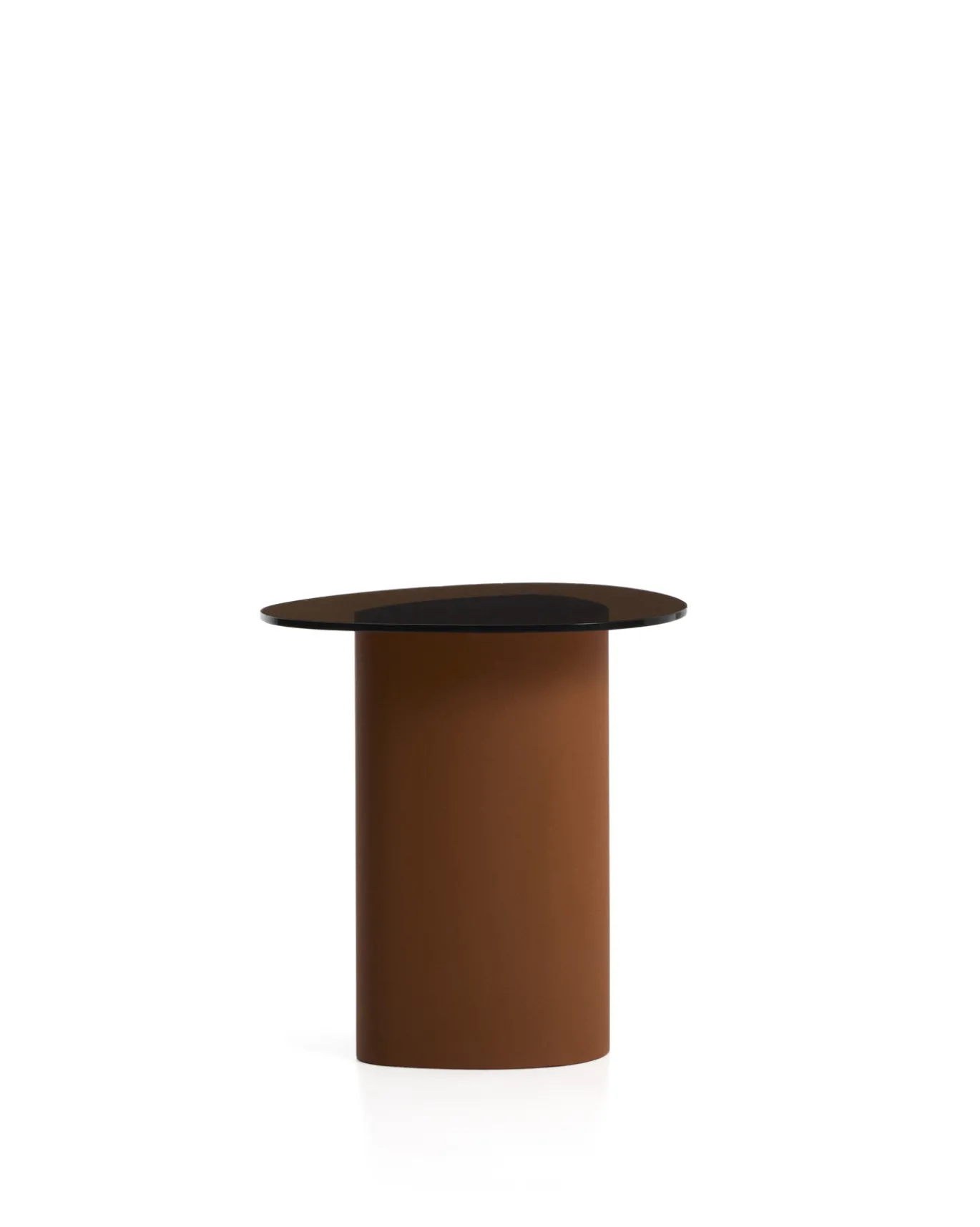 Kave Home Bijzettafel Olir Glas Metaal Bruin 48cm