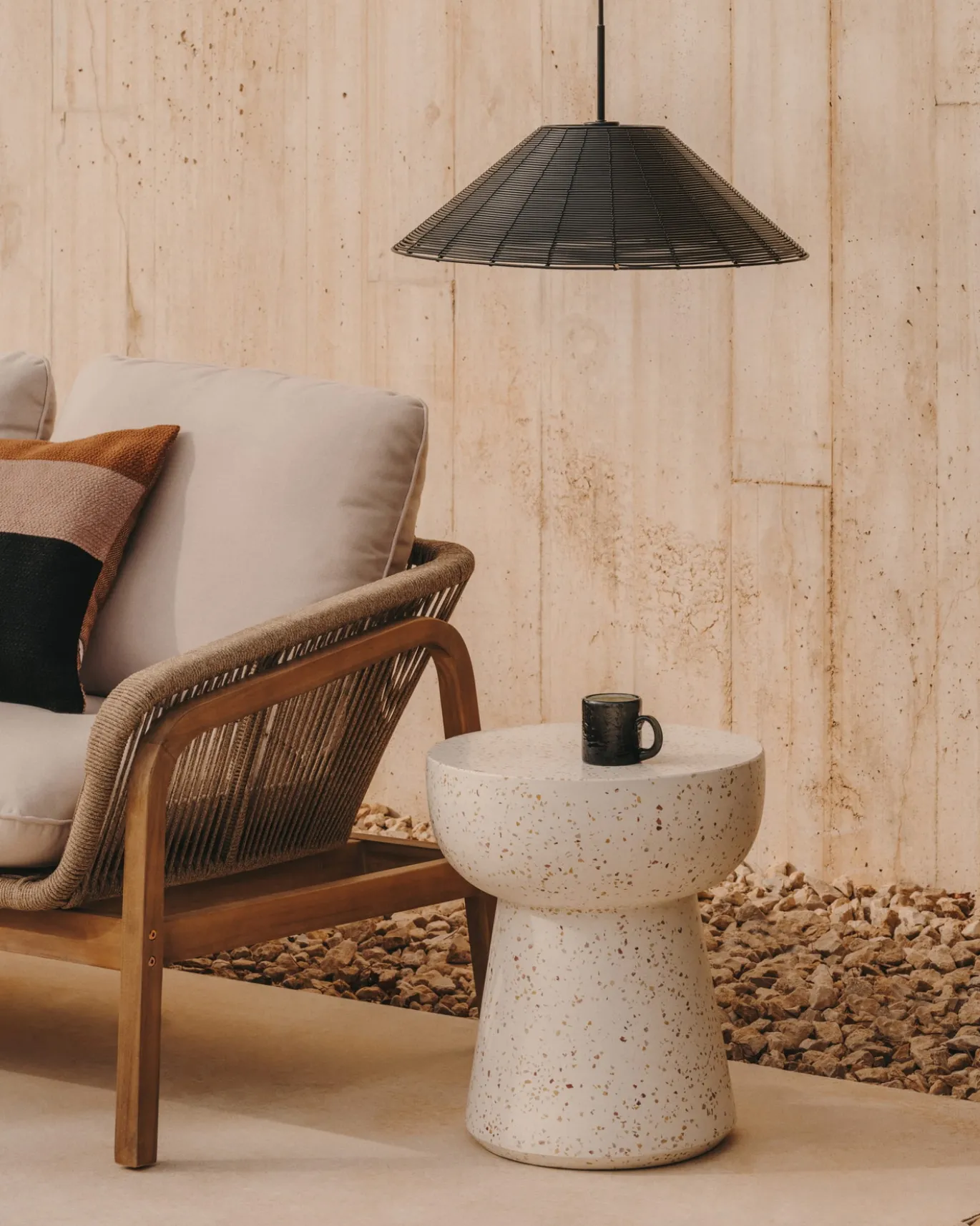 Kave Home Bijzettafel Pada Wit Terrazzo Ø40cm