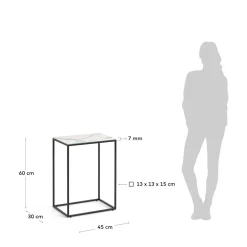 Kave Home Bijzettafel Rewena Kalos Blanco 45x30cm